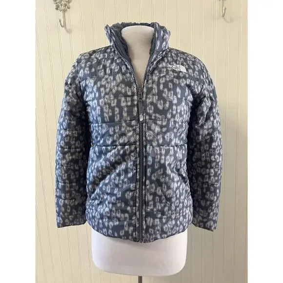 NWOT North Face Girl's Leopard Mossbud Swirl Reversable Jacket - Size L 14/16 - Picture 1 of 6